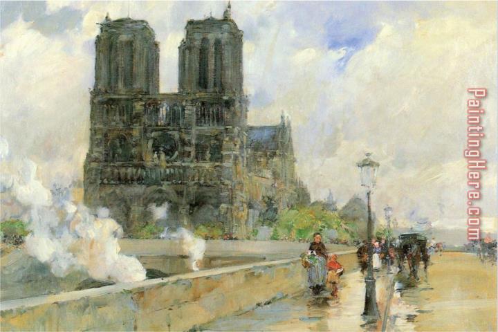 childe hassam Cathedral of Notre Dame 1888